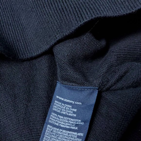 Tommy Hilfiger V Neck Sweater  Mens XL  Black Pullover - Picture 8 of 8